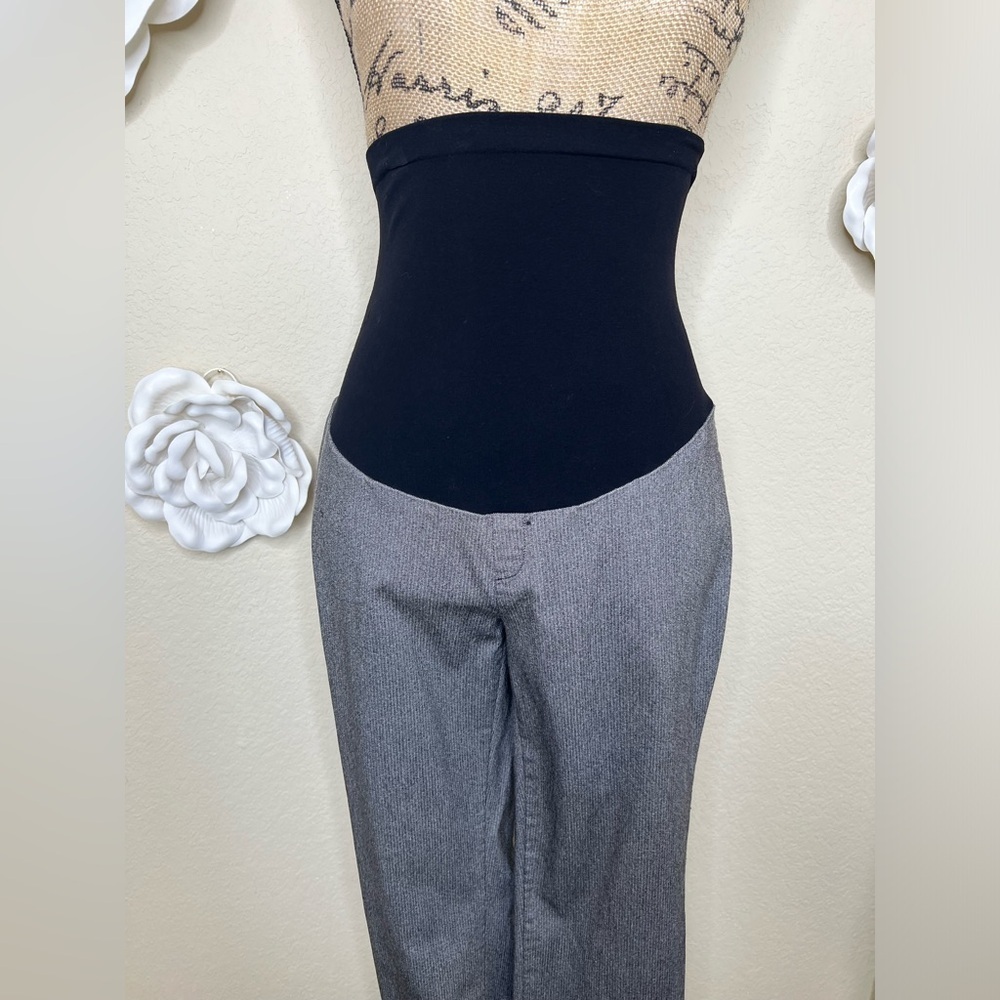 Motherhood Maternity Women’s Stretch Gray Secret Belly Straight Pants Sz Large - Picture 4 of 10